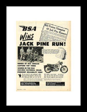 Framed Vintage Print - 1954 BSA Jack Pine